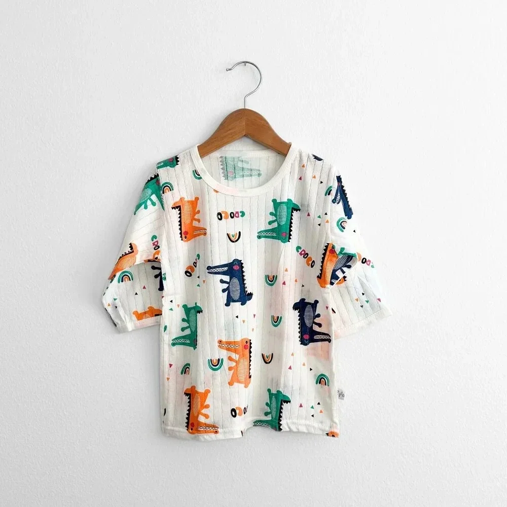NWT Cute Boys Sleep N' Play Long Sleeve Top & Pants Pajamas 2 Piece Set Crocs 5T